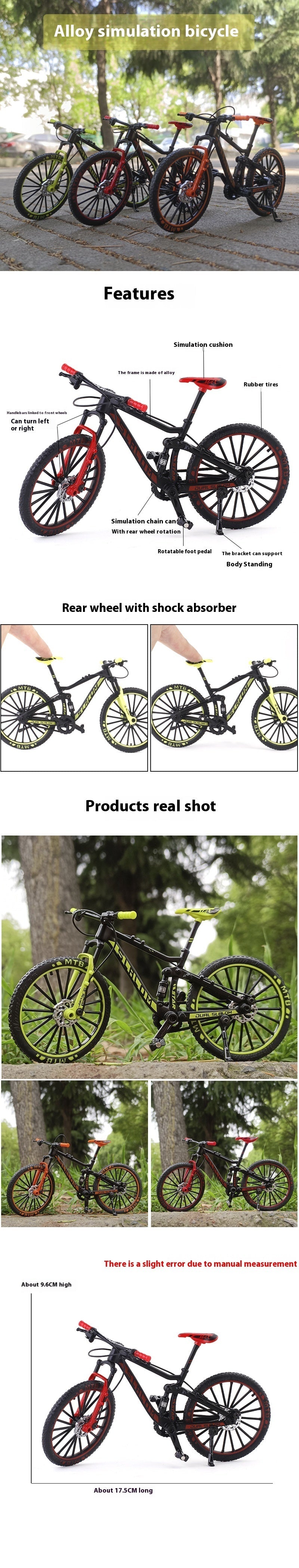 1 To 10 Simulation Alloy Downhill Mountain Bike Model Toy